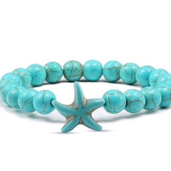 Jewelry - Turquoise Starfish Bracelet. All natural stone